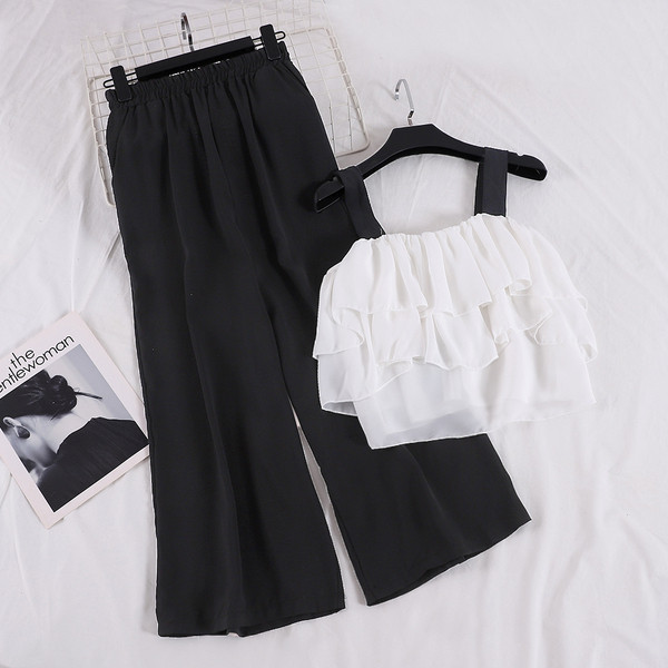 Sieviešu garo bikšu komplekts ar augstu vidukli un čokurošanos