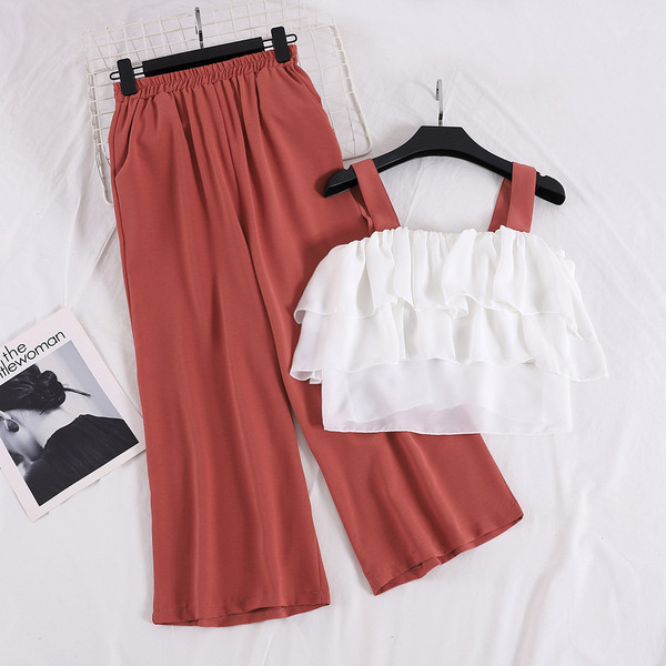 Sieviešu garo bikšu komplekts ar augstu vidukli un čokurošanos