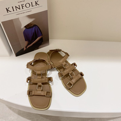 Uus mudel ökonahast naiste sandaalid metallelementidega