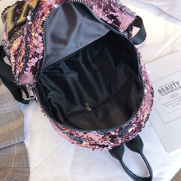 Krāsaina bērnu mugursoma ar kabatu un fliteriem meitenēm