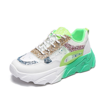 Női tornacipő ÚJ modell fűzős, fényes hatású