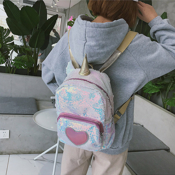 Új modell gyerek hátizsák flitterekkel, diákok számára