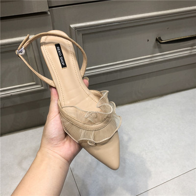 Jauns eko ādas sandaļu un tekstila loku modelis