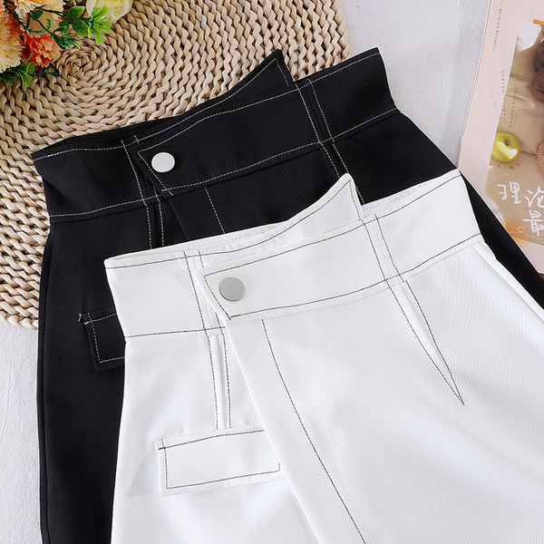 Kõrge vöökohaga vabaaja naiste lühikesed püksid – seelikutüüp