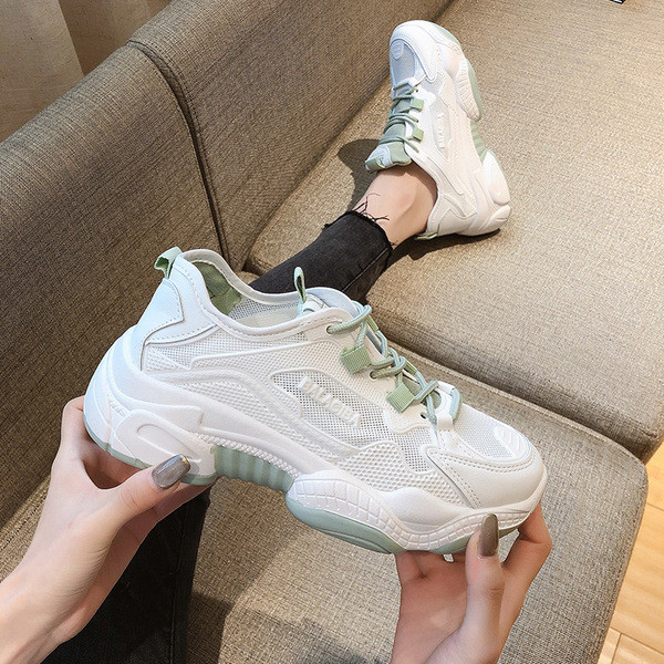 Sieviešu ikdienas kedas zaļā un pelēkā krāsā