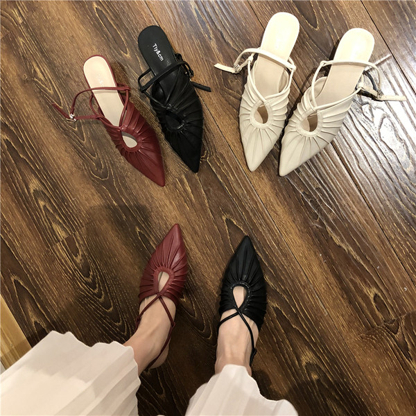 Sieviešu smailas eko ādas sandales