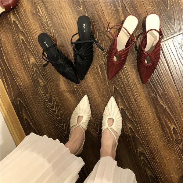 Sieviešu smailas eko ādas sandales