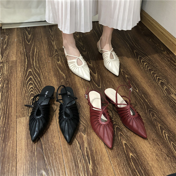 Sieviešu smailas eko ādas sandales