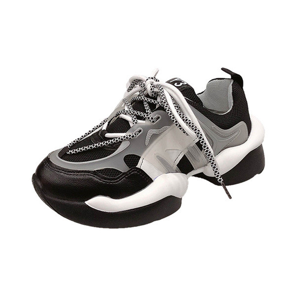 Jauns sieviešu kedu modelis ar mežģīnēm un rupju zoli baltā un melnā krāsā