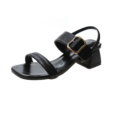 Ikdienas sieviešu sandales ar sprādzi un 5,5 cm papēdi