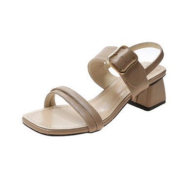 Ikdienas sieviešu sandales ar sprādzi un 5,5 cm papēdi