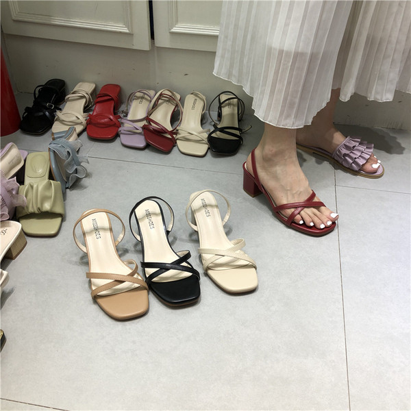 Ženske sandale sa tankim remenčićima i petom