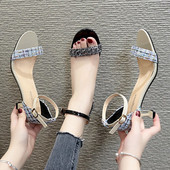 Modernas sieviešu sandales ar plānu 5 cm papēdi