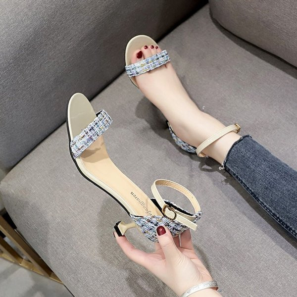 Modernas sieviešu sandales ar plānu 5 cm papēdi