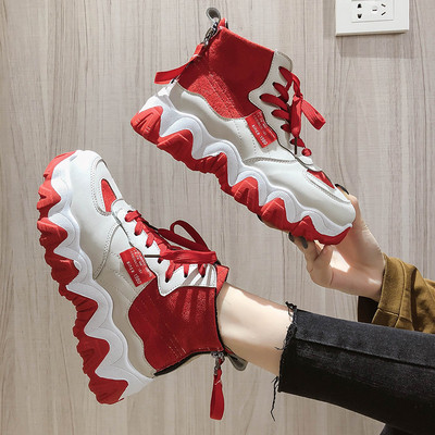 Ikdienas sieviešu augstās kedas ar mežģīnēm vairākās krāsās