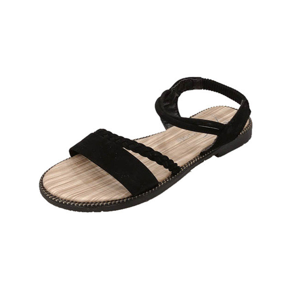 Sieviešu sandales ar plakanu zoli un gumiju divās krāsās