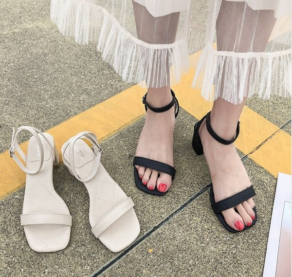 Sieviešu sandales no eko ādas ar biezumu 5 cm papēža