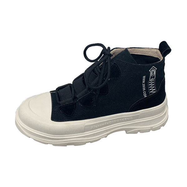 Jauns augsto sieviešu kedu modelis ar šņorēm un plakanu zoli