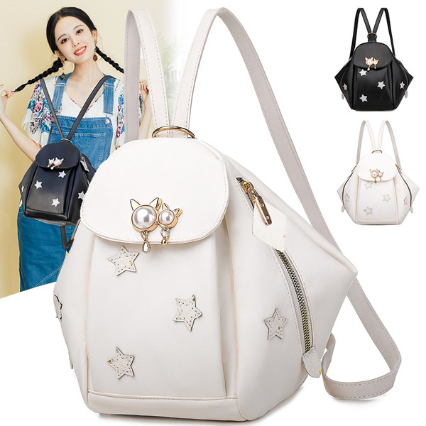 Νέο μοντέλο γυναικείο σακίδιο μικρού μεγέθους σε λευκό και μαύρο χρώμα