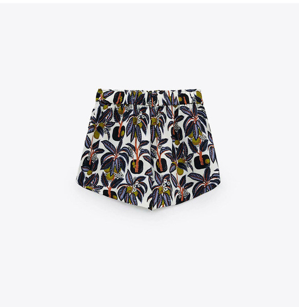 Naiste lillemustriga lühike särk ja püksid