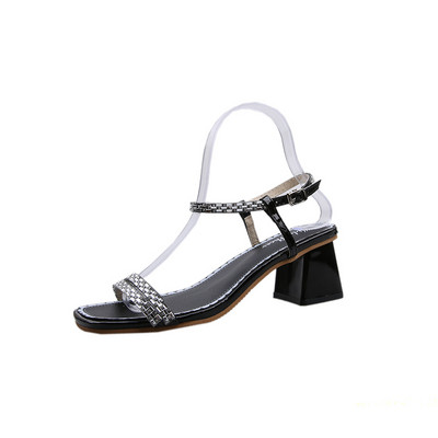 Modernas sieviešu sandales ar 5 cm biezu papēdi un siksnu