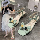 Modernas sieviešu sandales ar siksniņu un lentīti no eko ādas