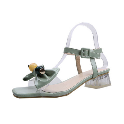 Modernas sieviešu sandales ar siksniņu un lentīti no eko ādas