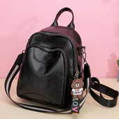 Sieviešu mugursoma no eko ādas - melnā krāsā