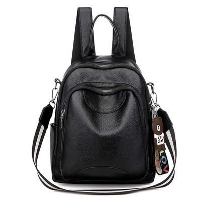 Sieviešu mugursoma no eko ādas - melnā krāsā