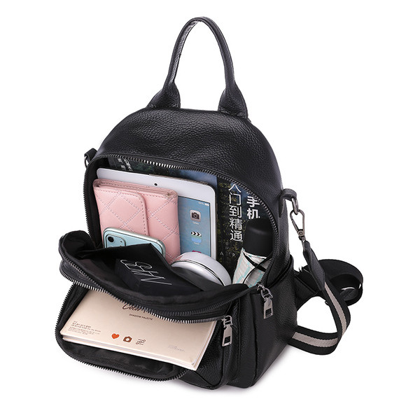 Sieviešu mugursoma no eko ādas - melnā krāsā