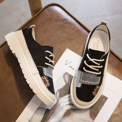 JAUNS sieviešu tekstila kedu modelis ar šņorēm un biezu zoli