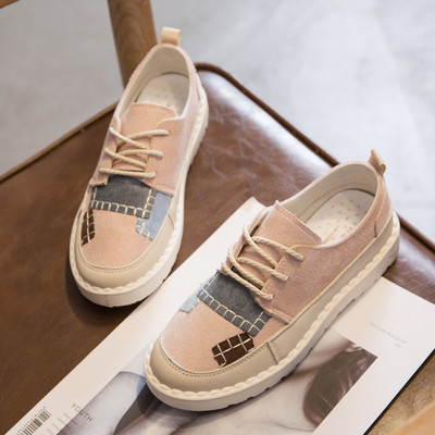 JAUNS sieviešu tekstila kedu modelis ar šņorēm un biezu zoli