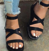 Ikdienas zemas sandales ar mākslīgās ādas lencēm