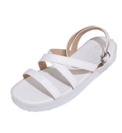 Ikdienas zemas sandales ar mākslīgās ādas lencēm