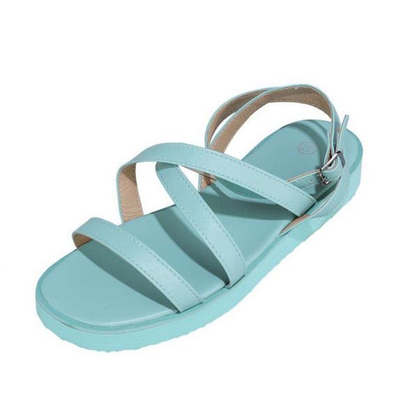 Ikdienas zemas sandales ar mākslīgās ādas lencēm