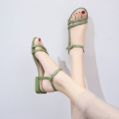 Alkalmi női szandál eko bőrből készült lapos talppal