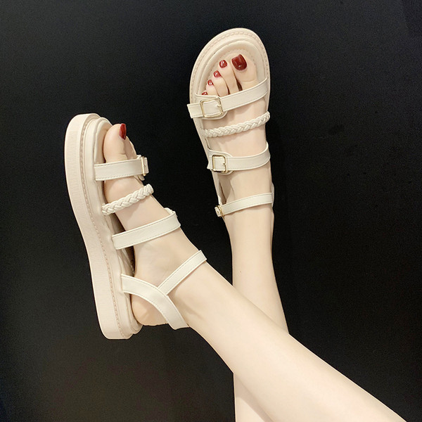 Ikdienas sieviešu sandales ar eko-ādas lencēm