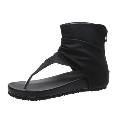 Sieviešu ikdienas sandales ar rāvējslēdzēju un plakanu zoli trīs krāsās