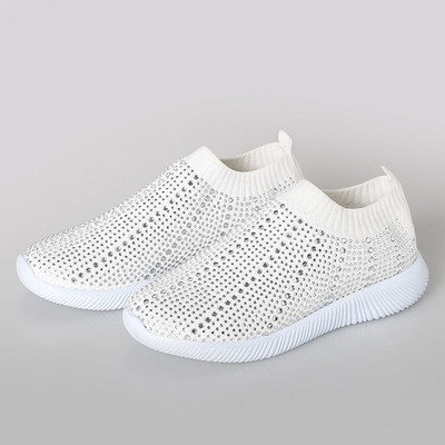 Modernas sieviešu tekstila kedas ar akmeņiem