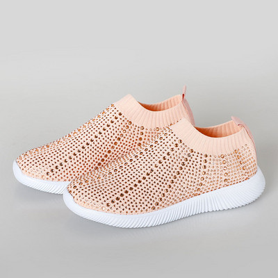 Modernas sieviešu tekstila kedas ar akmeņiem