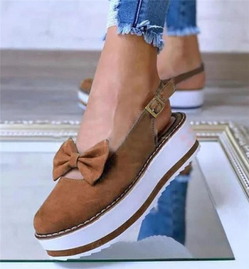 Γυναικεία σανδάλια με πλατφόρμα eco suede