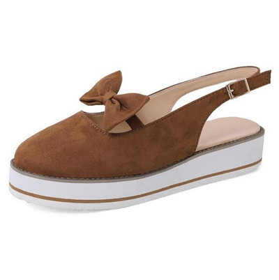 Sieviešu sandales ar eko zamšādas platformu