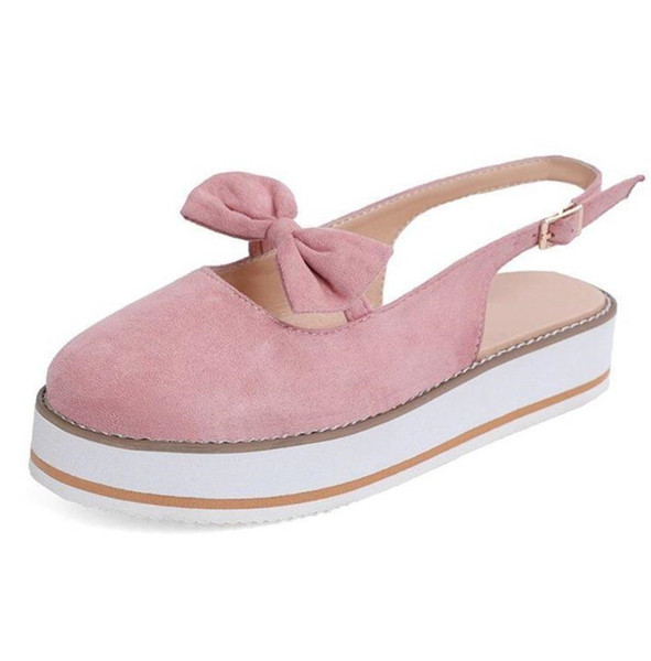 Sieviešu sandales ar eko zamšādas platformu