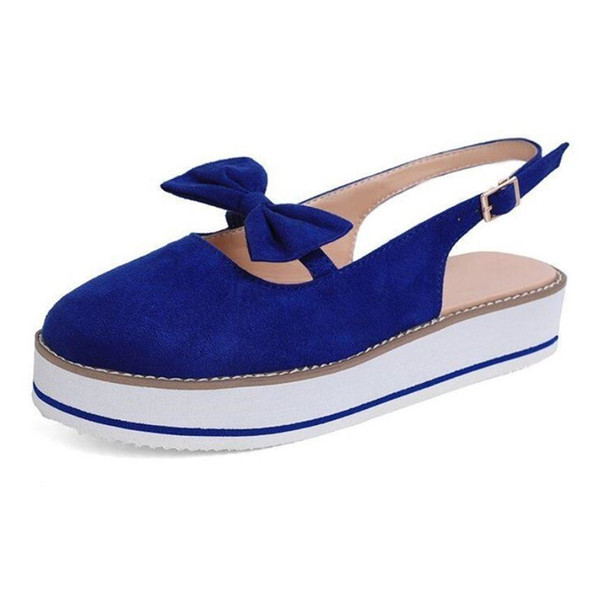 Sieviešu sandales ar eko zamšādas platformu