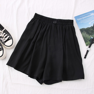 Ikdienas sieviešu šorti ar augstu vidukli – plats modelis