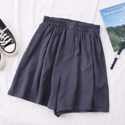 Ikdienas sieviešu šorti ar augstu vidukli – plats modelis