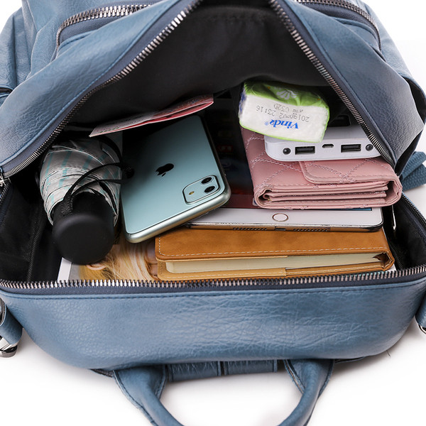 Jauna modeļa sieviešu mugursoma no eko ādas ar kabatu