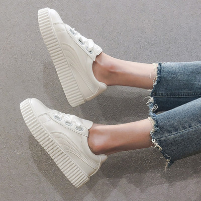 Ikdienas sieviešu kedas baltas ar satīna saitēm