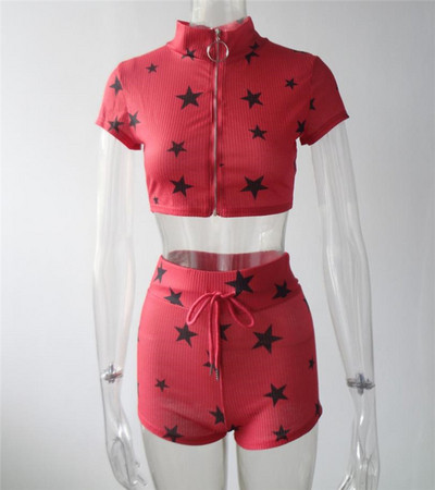 Sieviešu sporta-gadījuma komplekts ar īsiem legingiem