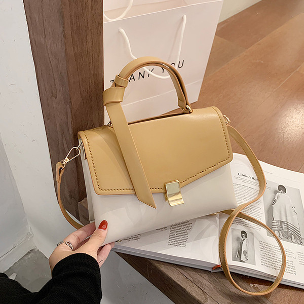 Moderna sieviešu soma no eko ādas ar diviem rokturiem